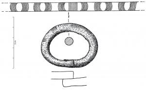 BRC-1067 - Bracelet ouvert à extrémités droitesbronzeBracelet ouvert, à tige massive de section circulaire ou sub-circulaire, à extrémités droites, caractérisé par un décor incisé.