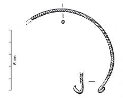 BRC-1135 - Bracelet à extrémités à œillet et crochetbronzeBracelet constitué d'une tige, torsadée ou à décor de torsade, repliée en son milieu pour former un œillet, les deux brins étant recourbés pour former un double crochet à l'autre extrémité.