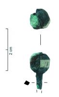 CLD-4119 - Clou décoratif à tête globulairebronzePetit clou entièrement en bronze,  à tête globulaire ou sphérique et tige de section quadrangulaire.