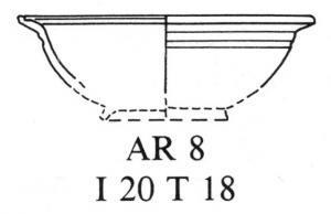 CPE-4026 - Coupe AR 8verreCoupelle hémisphérique, bord oblique souligné par des filets gravés au sommet de la panse.