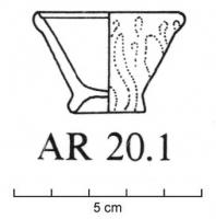 CPE-4066 - Coupelle AR 20.1verreCoupelle à panse tronconique, paroi oblique et rectiligne ; fond annulaire débordant.