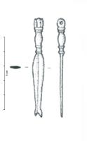 CPO-4004 - Coupe-ongle à corps en balustrebronzeCoupe-ongle à corps en balustre, surmonté de moulures et d'un anneau de suspension; la tige s'effile vers le bas pour se terminer en pointe bifide dont l'angle intérieur est affûté.