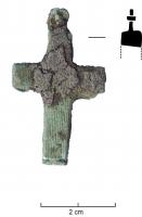 CRF-9030 - Crucifix simplecuivreCroix moulée épaisse (5 mm) avec un bélière aplatie perforée.