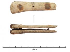 CTO-8040 - Manche en os simple avec corbinfer, osPlacage en os simple, sans motif, plus large à l'extrémité distale.