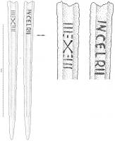 EPE-9006 - Épée à inscription : nom d'atelierferÉpée à lame inscrite au nom de l'atelier qui l'a fabriquée (INGELRII).