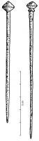 EPG-4411 - Épingle à tête biconiquebronzeTPQ : 40 - TAQ : 400Epingle à tête bulbeuse massive, biconique en profil, parfois séparée du fût par une collerette.