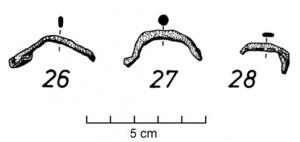 FIB-2024 - Fragment d'arc de fibulebronzeFragment d'arc de fibule en bronze. Le type précis de la fibule ne peut être déterminé avec certitude.