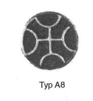 FIB-5235 - Fibule cloisonnée circulaire Vielitz A8argent, orFibule cloisonnée circulaire à cloisons semi-circulaire et quatre segments
