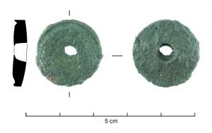 IND-4197 - Disque indéterminébronzeDisque à perforation circulaire centrale.