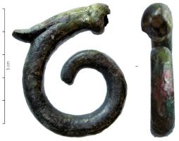 IND-4244 - SpiralebronzeExtrémité d'un ornement en forme de crosse spiralée.