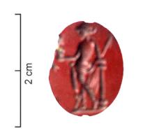 INT-4040 - Intaille : Apollonpierre dureIntaille figurant Apollon debout, généralement déhanché, parfois accompagné de sa cithare.