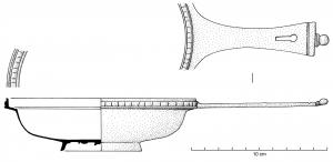 PAT-4007 - Patère de type Tassinari I.1200bronzePatère à manche plat et terminaison droite, avec un bouton axial; ouverture en 