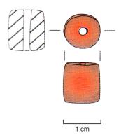 PRL-4184 - Perle en cornalinecornalinePerle en section de cylindre, polie.