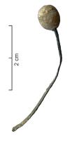 PRT-3008 - Bile d'argile crue doréeargileBille modelée en argile et dorée à la feuille, sans cuisson, puis montée sur une fixation en alliage cuivreux, caractéristique avec sa section rubanée.