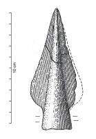 PTL-1009 - Pointe de lance à douille courtebronzePetite pointe de lance (longueur totale inférieure à 12 cm), à douille courte, inornée.