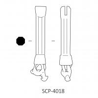 SCP-4018 - Groupe 2 - Manche de scalpel - section octogonale - animal en piedbronzeManche de scalpel constitué d’un porte-lame inclus dans un corps de section octogonale, dont l’extrémité proximale est décorée par un animal en pied, traité en ronde-bosse. Cette particularité constitue la caractéristique principale du type.