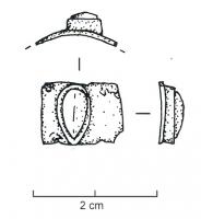 BAG-4186 - Bague à cabochon en forme de gouttebronzeBague à large anneau rubanné, sur lequel est fixé un cabochon en forme de goutte, serti d'une pierre de même forme.