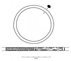 BRC-2093 - Bracelet fermé à section circulaire ou ovalebronzeBracelet fermé à section circulaire ou ovale ; décor incisé. 