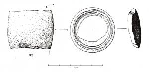 BTE-4014 - Boîte osBoîte circulaire au profil biconvexe. L'extérieur est lisse. Les deux bases présentent dans la paroi intérieure un ressaut.