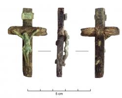 CRF-9020 - pendentif en forme de croixbois, bronzecroix en bois avec un christ en alliage cuivreux, riveté.