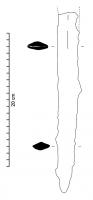 EPE-2009 - Épée de type indéterminéferFragment d'épée en fer (section de lame, ou pointe) ne présentant pas assez de caractéristiques pour être attribué à un type précis.