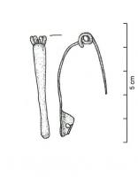 FIB-3936 - Fibule Gaspar 3dbronzeFibule à ressort à 4 spires et corde interne. L'arc, de section rubané, est tendu. Il adopte la forme d'une fibule du type Maniago mais s'élargit à nouveau vers son pied.