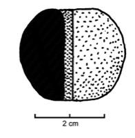 FUS-2015 - Fusaïole de forme arrondieterre cuiteTPQ : -750 - TAQ : -475Fusaïole de forme arrondie, inornée.
