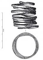 IND-1052 - Objet spiralébronzeSpirale cylindrique en fil plat avec une boucle terminale.