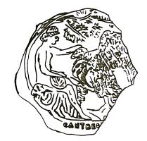 LMP-42617 - Lampe de type indéterminé ; Aigle et Ganymèdeterre cuiteLampe à médaillon orné, de type indéterminé : Aigle devant un jeune homme assis (Ganymède) qui lui caresse la tête ; en-dessous, inscription GANYMEDE.