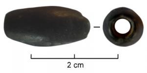 PRL-1039 - Perle en forme de tonneletos ou bois de cerfPerle polie en forme de tonnelet.