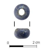 PRL-4113 - Perle globulaire bleueverrePerle globulaire en verre bleu.