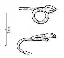STE-4260 - Statuette : serpentbronzeSerpent lové au corps filiforme, de section ovale, terminé par une tête triangulaire très stylisée.