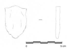 ACE-5035 - Contre-plaque ferContre-plaque allongée, extrémité en forme d'ogive, rivets probable