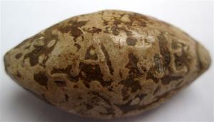 BAL-3110 - Balle de fronde : LAMEplombBalle de fronde ovoïde coulée, inscription moulée LAME (ou T.LABIE ?).