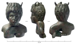 BLS-4154 - Balsamaire en forme de bustebronzeVase plastique en forme de buste négroïde (
