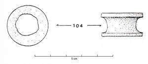 BOB-4005 - BobineosBobine de section circulaire présentant deux disques parallèles réunis par une gorge de profil concave. Le trou central est brut.
