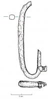 BOH-4002 - Boucle de harnaisbronzeBoucle légère et très allongée, de section quadrangulaire ; articulation par deux excroissances percées.