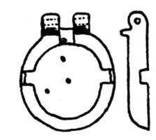 BTS-3007 - Boîte à sceau circulaireosTPQ : -100 - TAQ : 1Boîte à sceau en os, de forme circulaire, fond percé de trous.