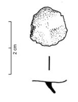 CLD-3006 - Clou décoratif à tête circulaire platebronzeClou décoratif entièrement en bronze, à large tête plate et fine, le plus souvent inornée, quelquefois étamée ; tige mince, souvent de section rectangulaire ou carrée.