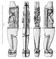 CNF-4089 - Canif : pied de meuble, Harpocratefer, osTPQ : 1 - TAQ : 300Canif figurant un pied de meuble ; à la place du griffon habituel, une niche fait apparaître Harpocrate, le doigt posé sur sa bouche.