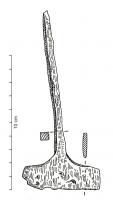 COP-3001 - Couteau à piedferCouteau à lame rectangulaire, avec départ d'une longue soie verticale au milieu du dos.