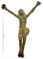 CRF-9029 - CrucifixplombCroix plate sur laquelle est rivetée la figurine du christ.