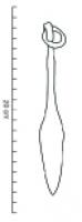 CTO-4020 - LancetteferPetit instrument à lame lancéolée, pourvue d'un double tranchant, prolongée par une soie rectiligne dont l'extrémité repliée en boucle peut être équipée d'un anneau mobile.