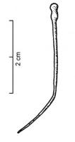 EPG-3002 - Épingle à tête globulairebronzeEpingle à tête globulaire, constituée de deux masses subsphériques séparées par une gorge.