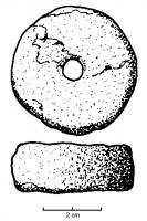 FUS-3016 - Fusaïole cylindriqueterre cuiteFusaïole cylindrique, faces supérieure et inférieure planes, inornée.
