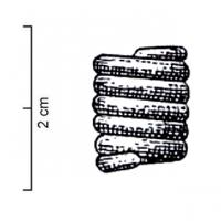 IND-1002 - Elément de collier ?bronzePetit tube formé d'un fil enroulé.