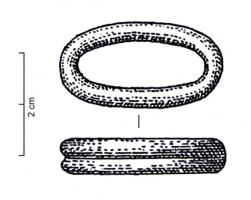 IND-1056 - Anneau ovalairebronzeAnneau ovalaire, fermé, de section bilobée.