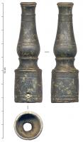 IND-4136 - Embout de souffletbronzeDouille moulurée en balustre, posée sur un élément circulaire, fixé par un clou latéral.