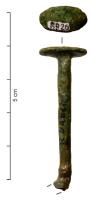 IND-4229 - Objet à identifierbronzeTige ronde terminée par un méplat ovoïde (agrafe ?).