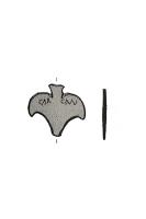 IND-4359 - Pendentif de harnaisbronzePendentif de harnais en forme de feuille à trois branches, la tige est manquante